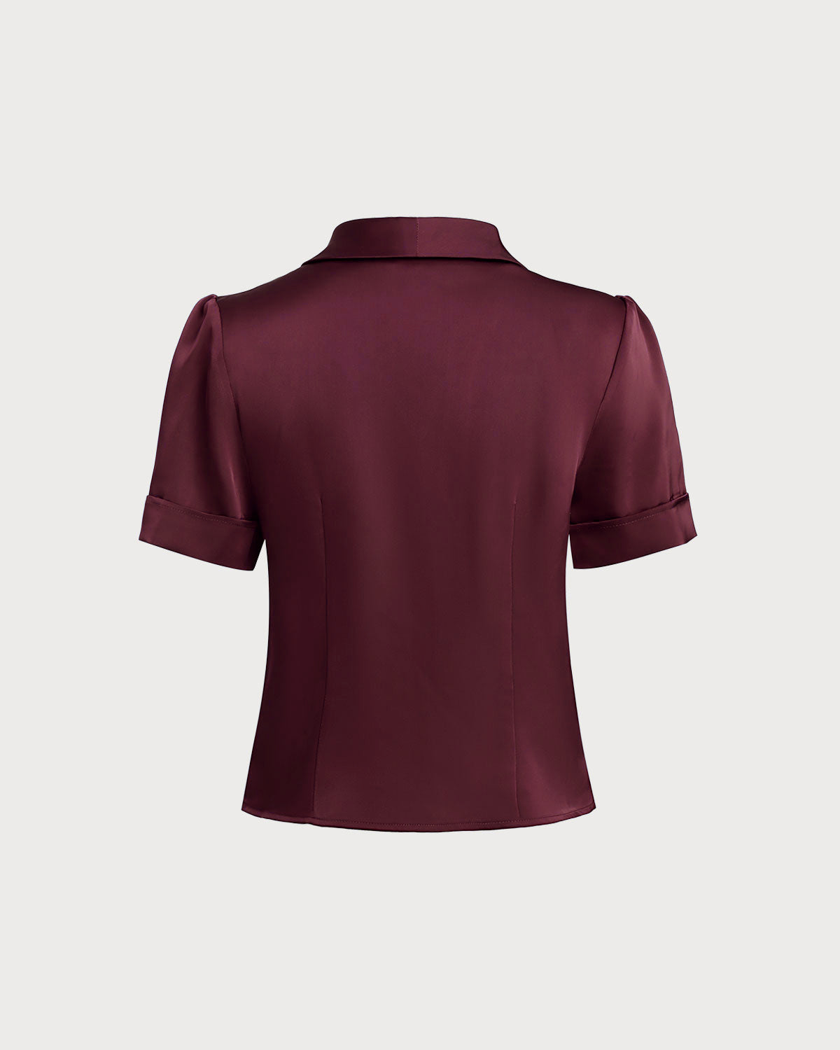 Wine Red Satin Blouse
