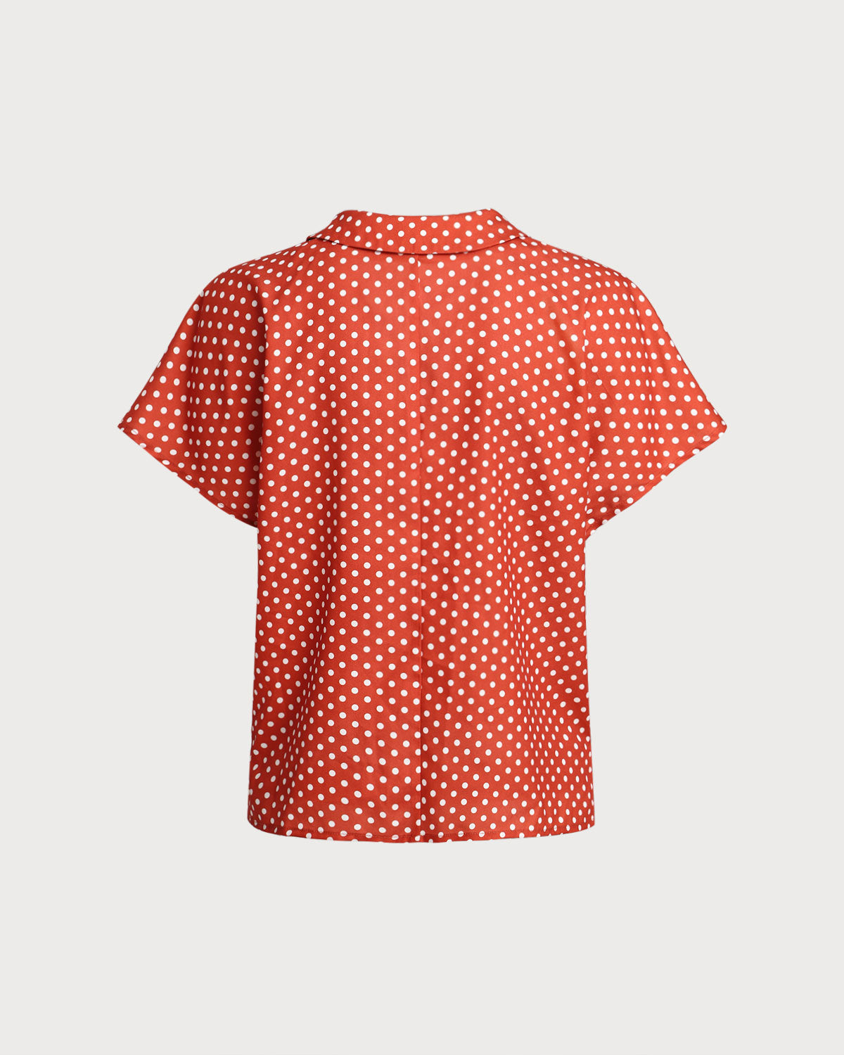Red Polka Dot Button Blouse